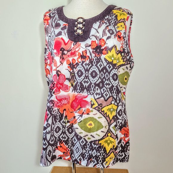 Notations Boho Multi-color print sleeveless Blouse - Picture 5 of 9